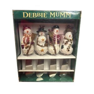 Debbie Mumm 1999 Snowmen Spreaders Set Of 4 Holiday Cheese Knives